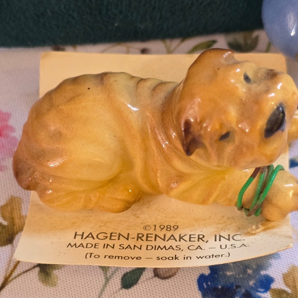 Hagen-Renaker Shar-Pei Puppy Figurine Miniature Tan Good 1989 Disney Tag - Picture 2 of 8